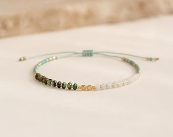 Personalised Turquoise and Aquamarine Growth Bracelet with Gold Plating