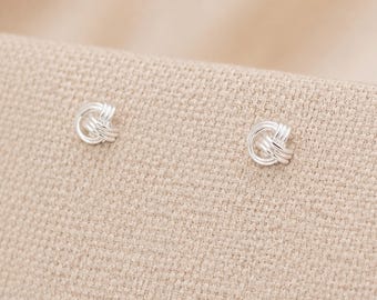 3mm Sterling Silver Knot Stud Earrings