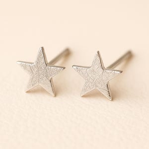 Brincos de pino em forma de estrela texturizada em prata esterlina
