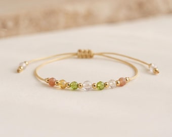 Personalised Leo Zodiac Gemstone Bead Bracelet With Gold Plating