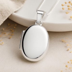 Personalised Sterling Silver Oval Locket