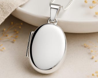 Personalised Sterling Silver Oval Locket