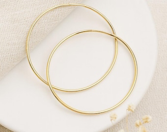 9ct Gold Hoop Earrings • Everyday Jewellery Gift for Her • Lightweight Hoops • Minimalist Everyday Gift for Her •