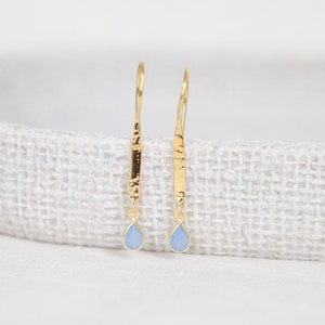 18ct Gold Plated Chalcedony Drop Earrings