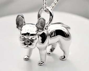 Personalised Sterling Silver French Bulldog Necklace