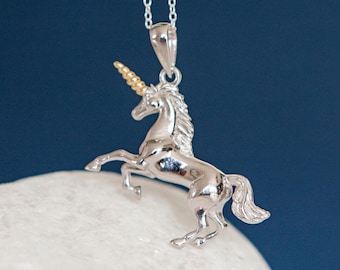 Personalised Sterling Silver Unicorn Necklace