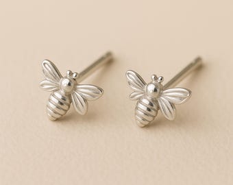 Sterling Silver Bee Stud Earrings
