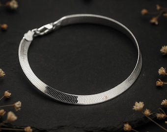 Sterling Silver Triple Herringbone Bracelet