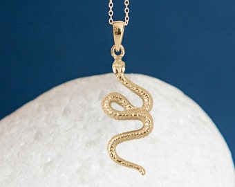 Mens 18ct Gold Plated Textured Snake Necklace