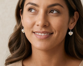 Sterling Silver And Gold Plated Double Heart Hook Drop Earrings