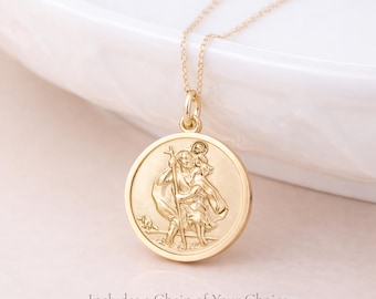 Personalised Gold Plated Sterling Silver St Christopher Pendant Necklace