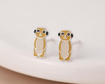Sterling Silver Meerkat Stud Earrings – 10mm x 5mm