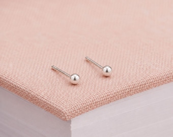 3mm Sterling Silver Ball Stud Earrings