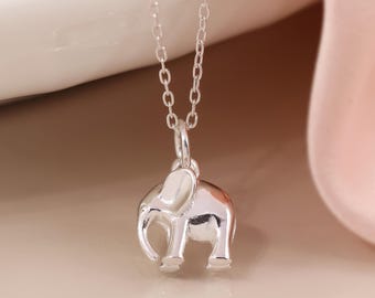 Personalised Tiny Sterling Silver Elephant Necklace For Girls