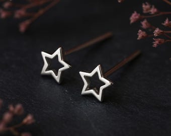 Mini Sterling Silver Star Stud Earrings
