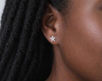 Sterling Silver Dotty Starfish Stud Earrings – 8mm