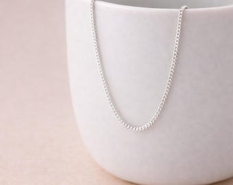 Sterling Silver 1.7mm Curb Chain Necklace – 16in to 30in