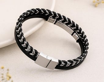 Personalised Mens Black Stainless Steel Curb ID Bracelet