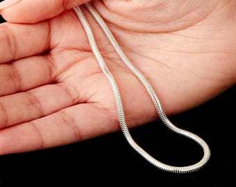 Mens Sterling Silver Medium Snake Chain Necklace