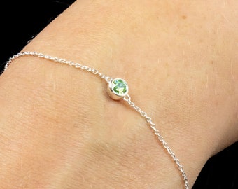 Sterling Silver August Birthstone Bracelet