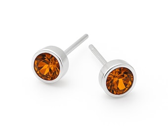 Sterling Silver November Birthstone Stud Earrings – 7mm