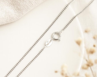Sterling Silver Light Curb Chain Necklace – 16in to 30in