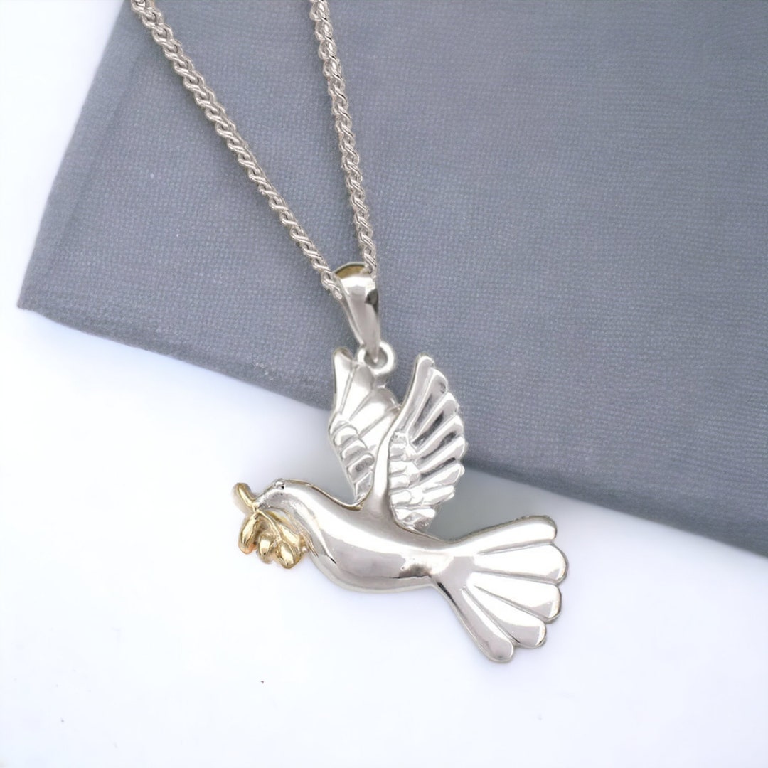 Dove Memorial Ashes Necklace | Cremation Ash Jewellery - Hold upon Heart