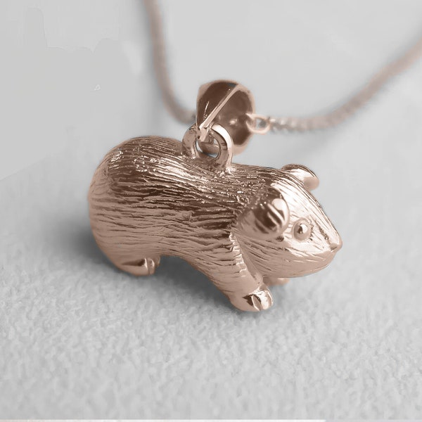 18ct Rose Gold Plated Guinea Pig Necklace