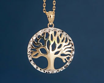 Personalised Solid 9ct Yellow Gold Tree Of Life Necklace