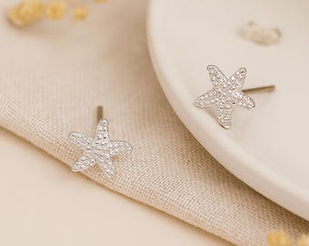 Sterling Silver Starfish Mini Stud Earrings