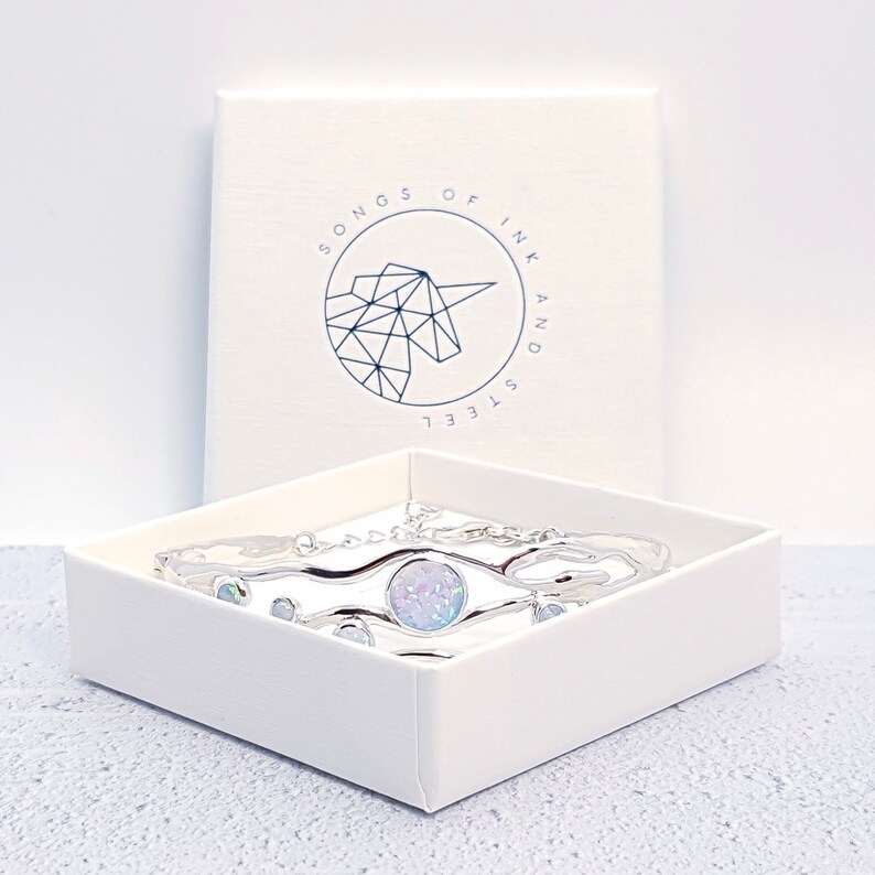 Personalized With Up To 40 Characters Organic Gemstone Ring * Sterling Silver Sky Blue Topaz and Purple Amethyst Ring for Women
