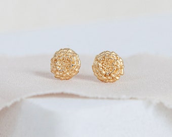 18ct Gold Plated October Birth Flower Stud Earrings
