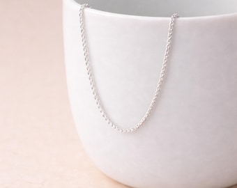 Sterling Silver 1.5mm Round Spiga Wheat Chain Necklace – 16in To 24in