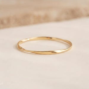 Soft Twist Bangle Bracelet in Gold Plated Sterling Silver