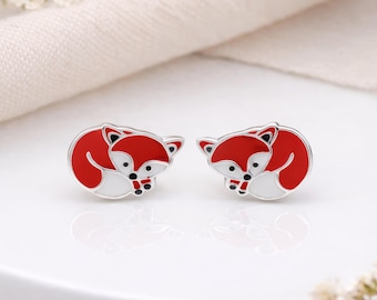 Sterling Silver Woodland Fox Stud Earrings – 8mm