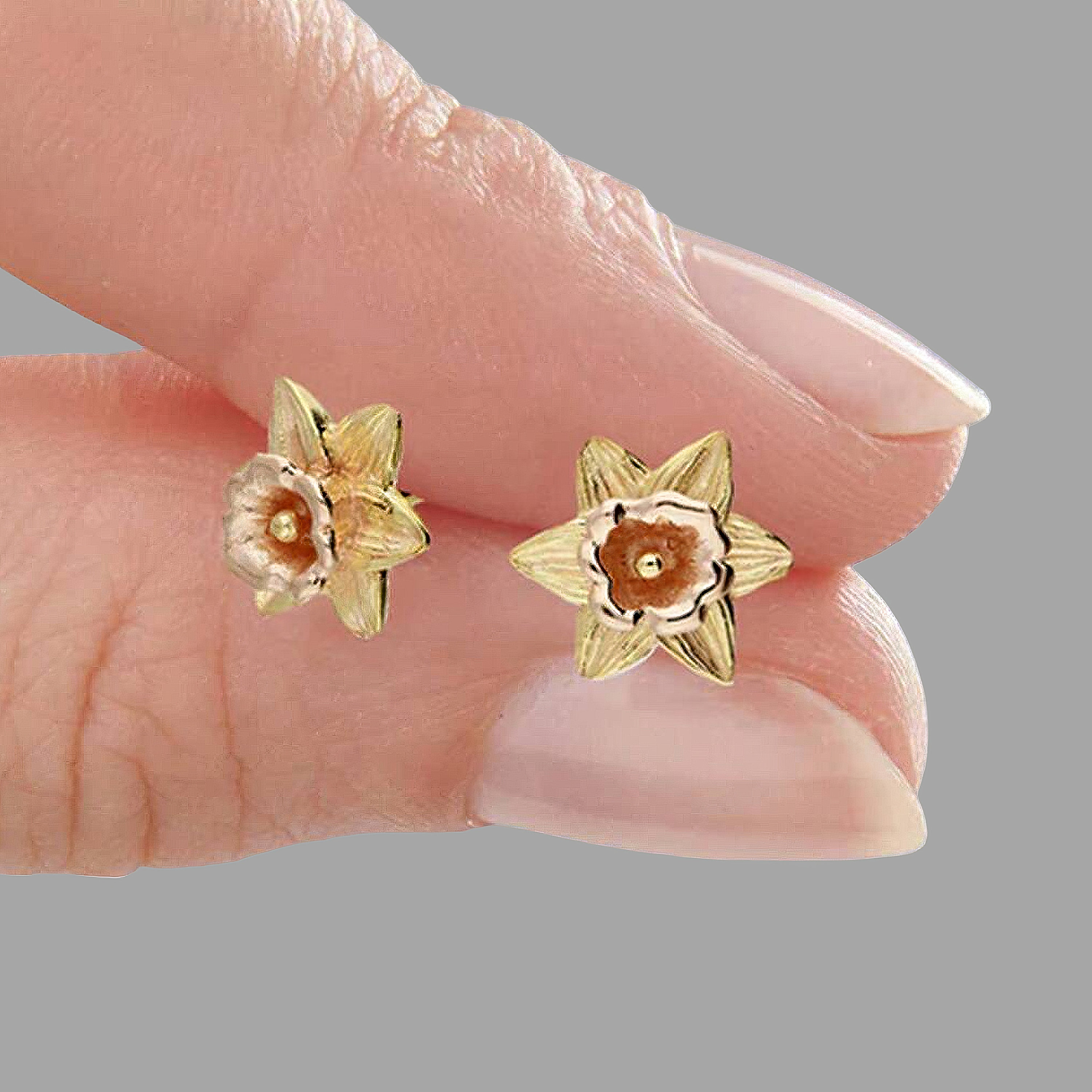 18ct Gold Plated March Birth Flower Stud Earrings Etsy