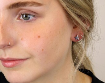 Star Stud Earrings • Silver-Plated Minimalist Stars • Dainty Everyday Studs • Cute Gift for Her • Tiny Celestial Earrings •