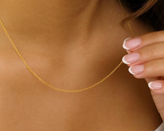 Solid 9ct Gold Light Trace Chain Necklace – 16in to 20in