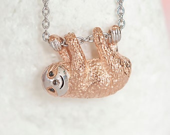 18ct Rose Gold Plated Sloth Necklace