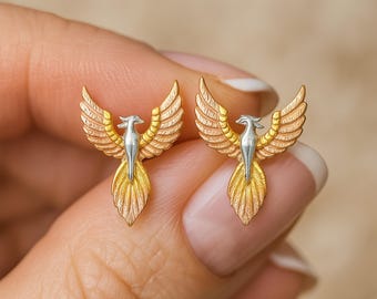 Sterling Silver Phoenix Stud Earrings
