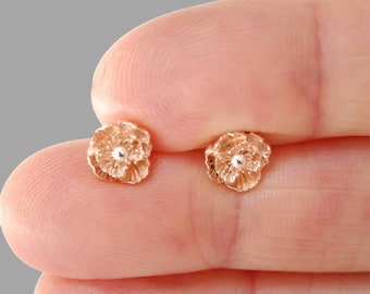 18ct Rose Gold Plated August Birth Flower Stud Earrings