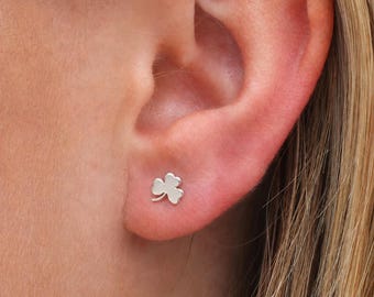 Sterling Silver Shamrock Stud Earrings