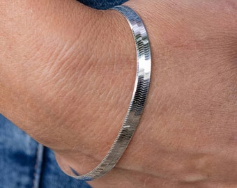 Sterling Silver Triple Herringbone Bracelet