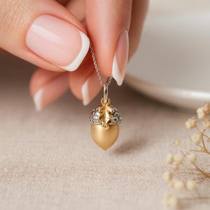 Ciondolo Piccolo Ghianda In Argento Sterling .925 X1 Ciondoli Ghiande E Alberi D - Foto 2