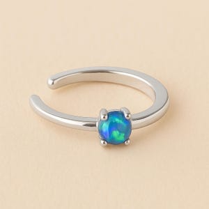 Sterling Silver Blue Opal Ear Cuff