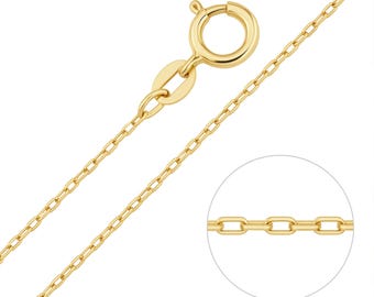 Solid 9ct Gold Medium Belcher Chain Necklace – 16in To 20in