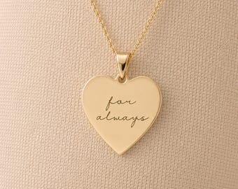 Personalised Solid 9ct Gold Heart Disc Pendant