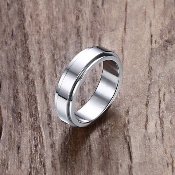Steel Guys Matte & Polish Spinner Ring | Goldmark (AU)