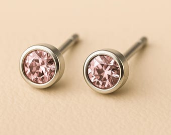 Sterling Silver June Alexandrite Birthstone Stud Earrings
