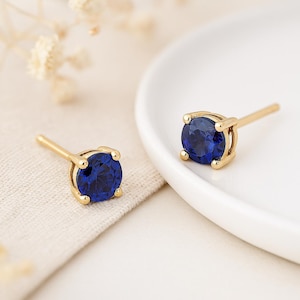 9ct Gold Sapphire Stud Earrings: September Birthstone Jewelry